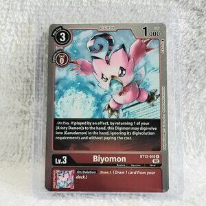 5/$20 Mint Biyomon Digimon Holo Card BT13-010 R by Bandai!!